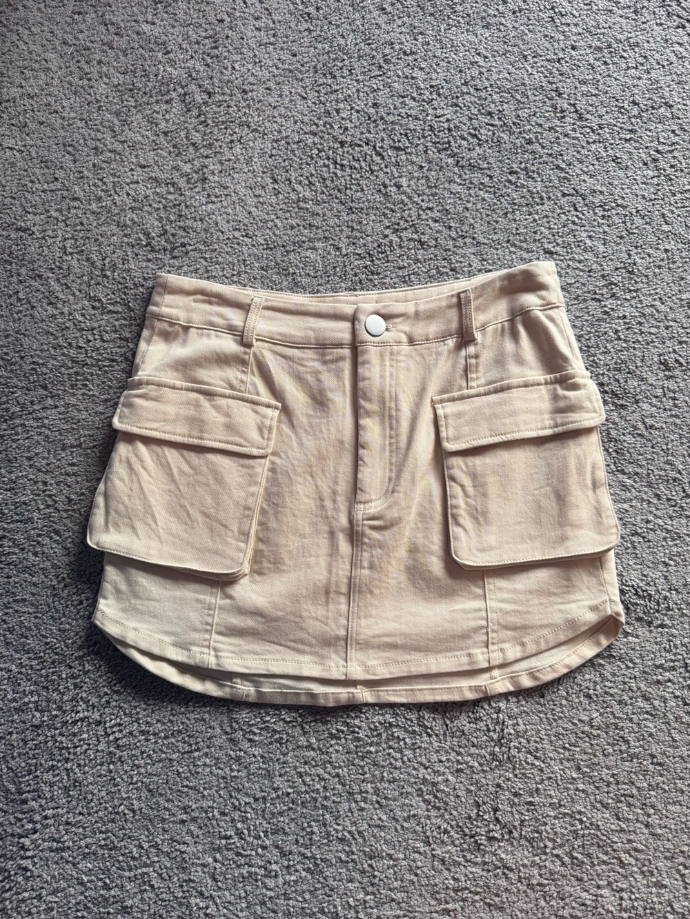 Tan Cargo Mini Skirt